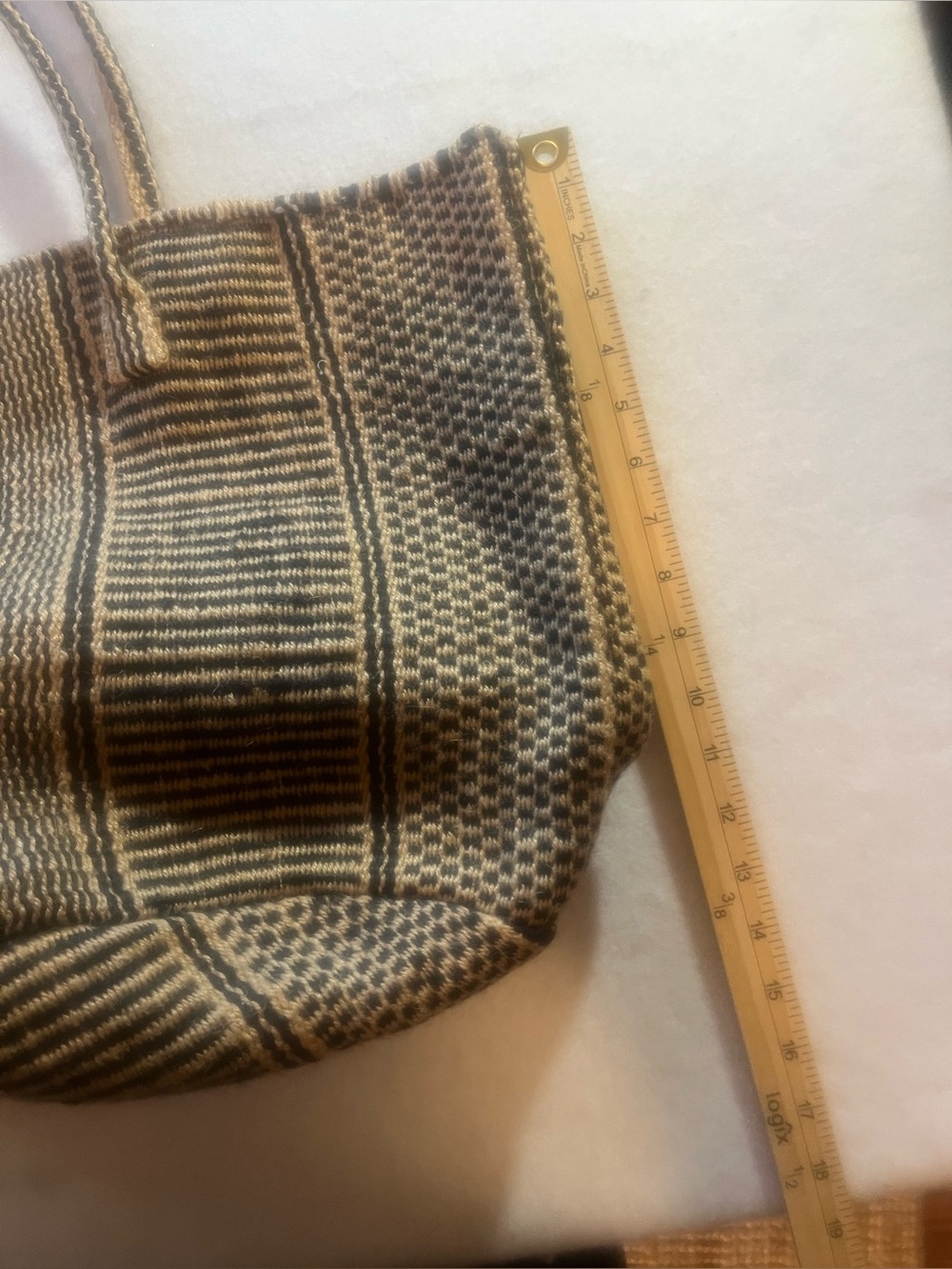 Lucky Brand Knit Tote in Beige and Brown Woven Stripe - Picture 8 of 8